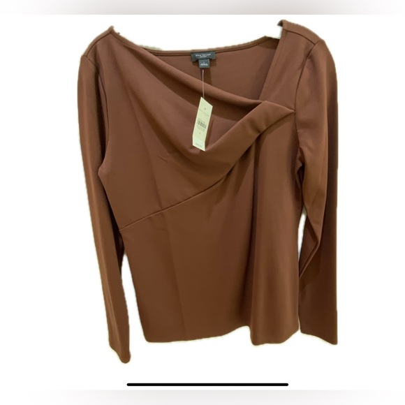 Ann Taylor Factory NWT Brown long sleeve shirt - Picture 3 of 3